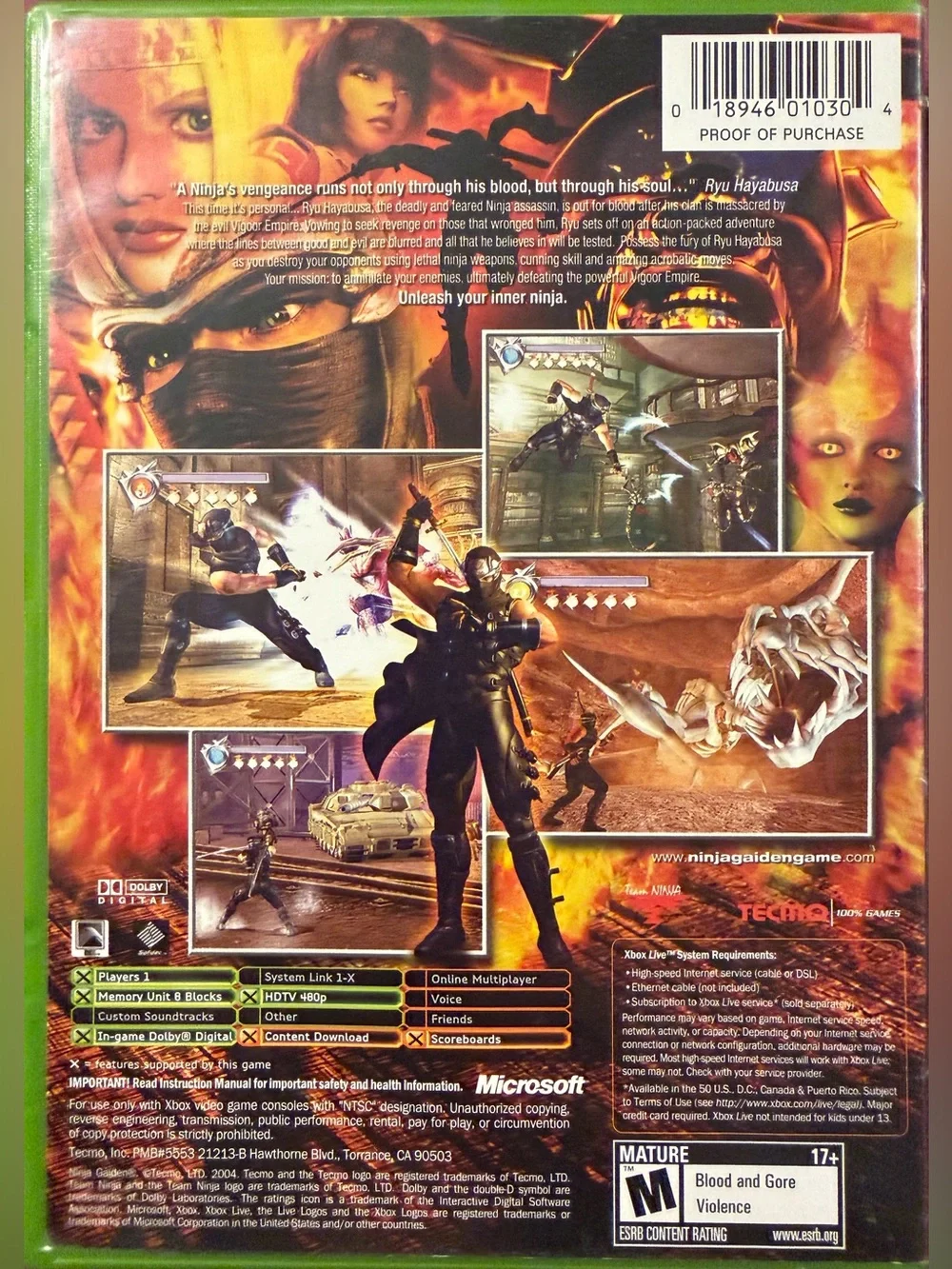 XBox 360 Ninja Gaiden Game